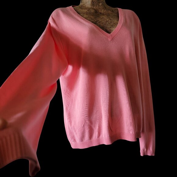 J.Crew Womens Pink V-Neck Long Sleeve Knit Sweater - Picture 2 of 8